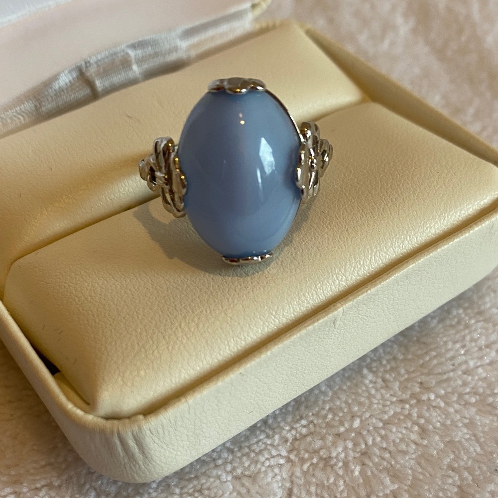 Avon- Soft Blue Cabochon Silver-Accent Statement Ring - Women Jewelry